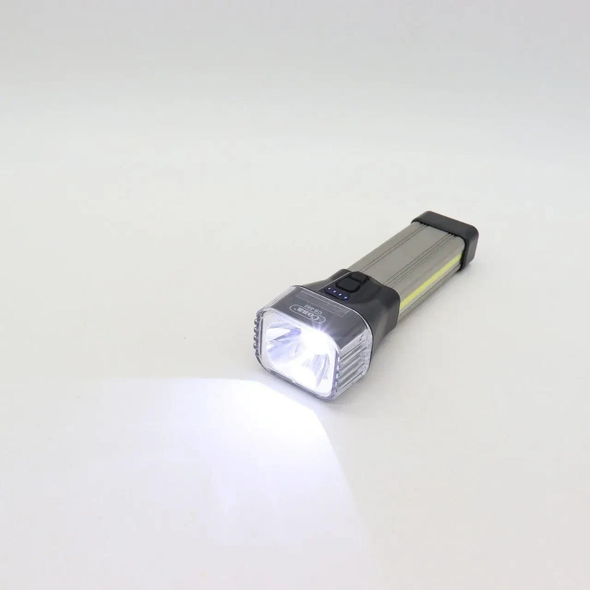 Акумуляторний ручний ліхтар із USB зарядкою та бічним світлом, 5Вт, Сова CB-888, Сірий / Світлодіодний ліхтар