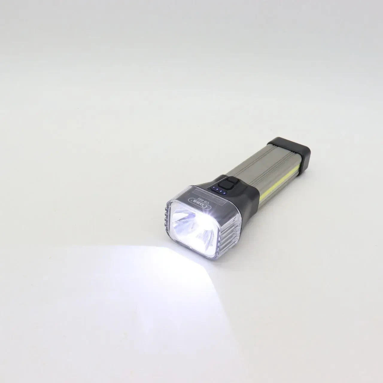 Акумуляторний ручний ліхтар із USB зарядкою та бічним світлом, 5Вт, Сова CB-888, Сірий / Світлодіодний ліхтар