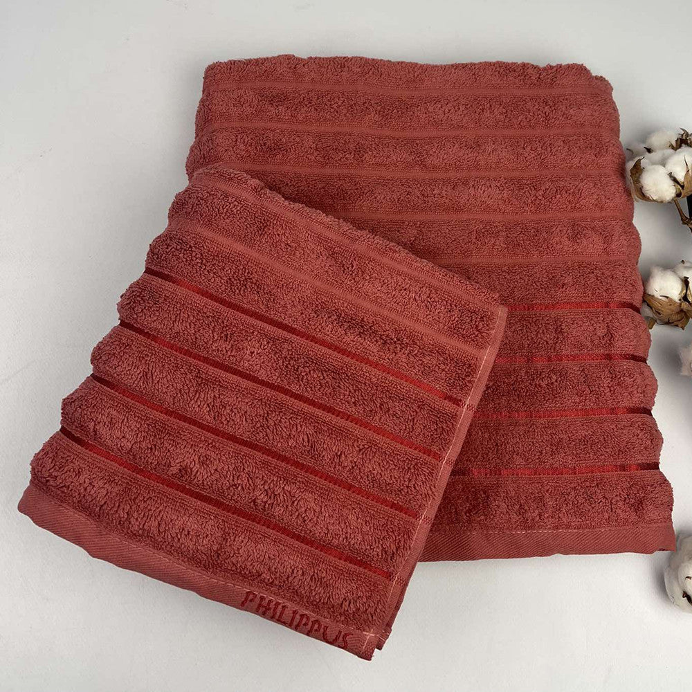 Набір рушників з махри, 2шт, 90х50см, 140х70см, Philippus Barbaros, / Махрові рушники з бавовняного волокна