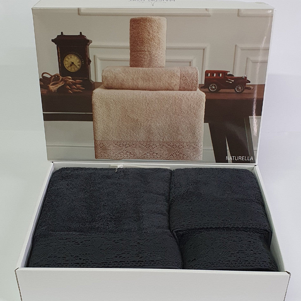 Набір рушників махрових 3 шт (140х70, 90х50, 50х32 см) Maison D'or Naturella, / Комплект рушників / Махрові рушники