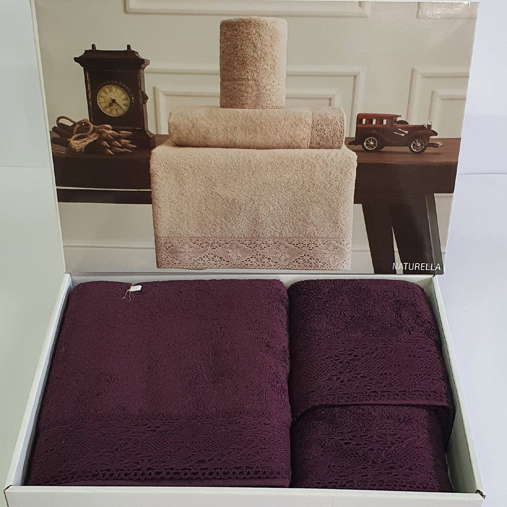 Набір рушників махрових 3 шт (140х70, 90х50, 50х32 см) Maison D'or Naturella, / Комплект рушників / Махрові рушники