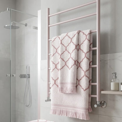 Махрові рушники комплектом, 2шт, 90х50см, 140х70см, Maison D'or Lorenza Lilac-White, Ліловий / Набір рушників з махри