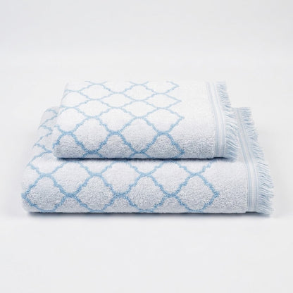 Махрові рушники комплектом, 2шт, 90х50см, 140х70см, Maison D'or Lorenza Lilac-White, Ліловий / Набір рушників з махри