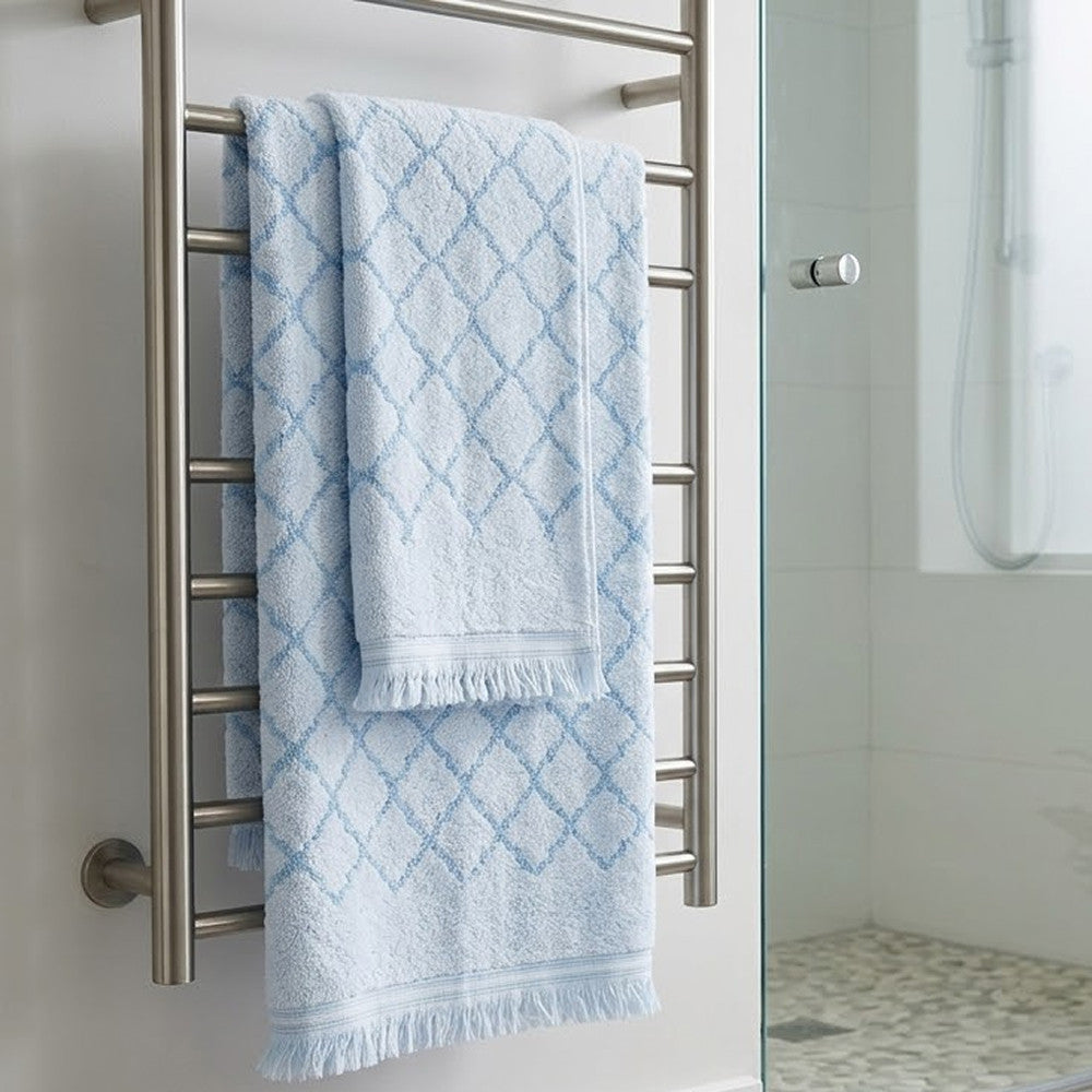 Махрові рушники комплектом, 2шт, 90х50см, 140х70см, Maison D'or Lorenza Lilac-White, Ліловий / Набір рушників з махри