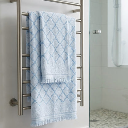 Махрові рушники комплектом, 2шт, 90х50см, 140х70см, Maison D'or Lorenza Lilac-White, Ліловий / Набір рушників з махри