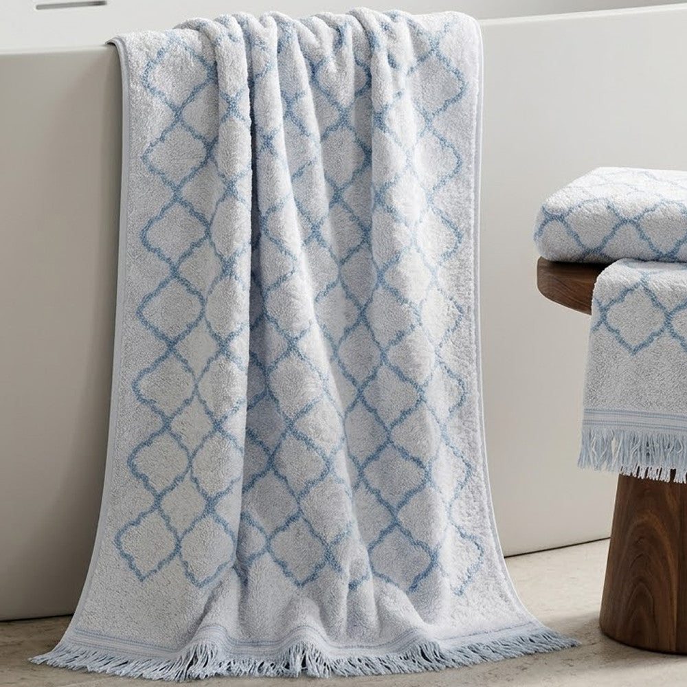 Махрові рушники комплектом, 2шт, 90х50см, 140х70см, Maison D'or Lorenza Lilac-White, Ліловий / Набір рушників з махри