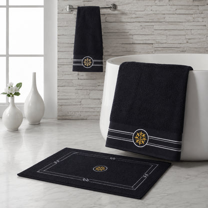 Набір махрових рушників з килимком (150х85,100х50 см, 80х50 см) Elegance Marine, / Рушники махрові / Банні рушники