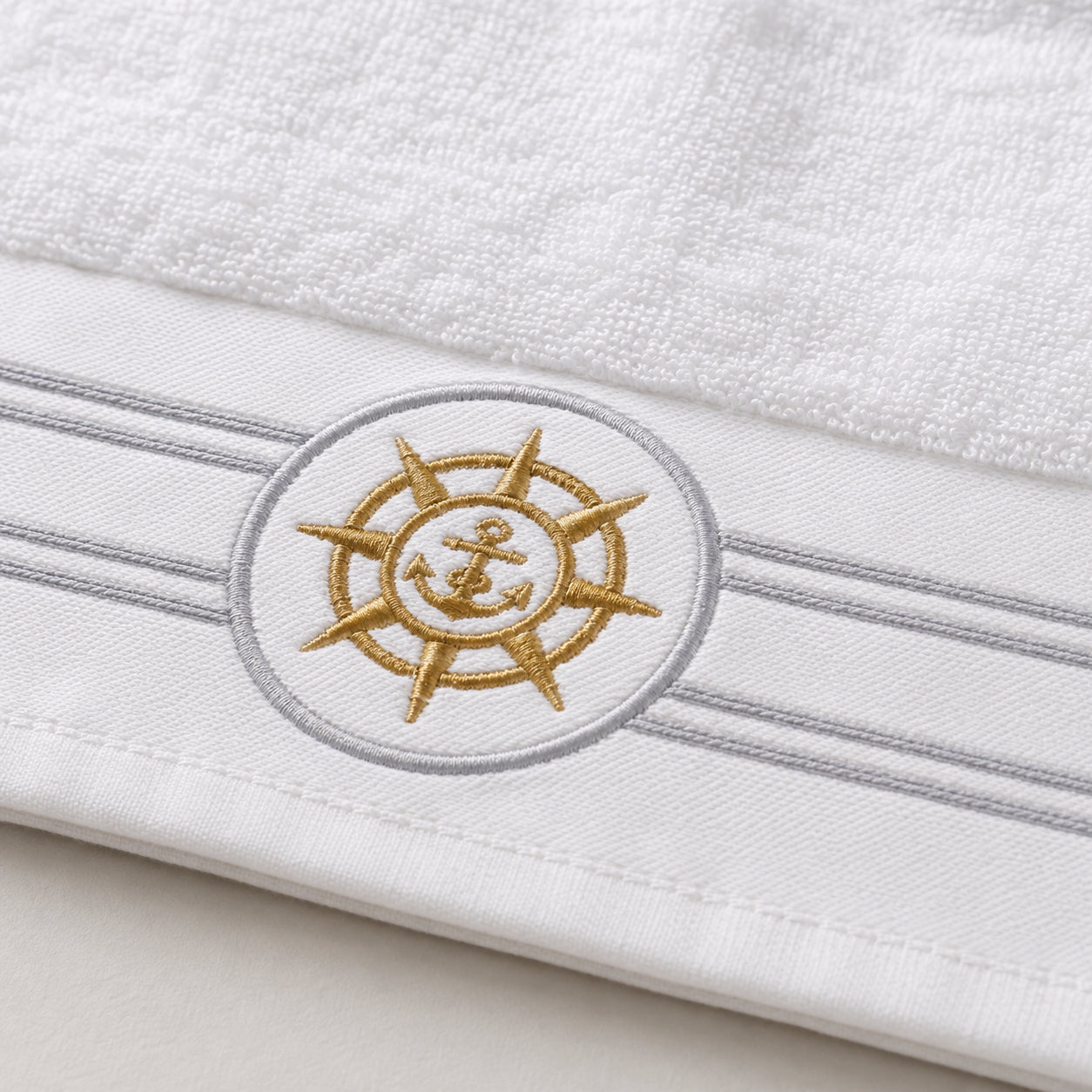 Набір махрових рушників з килимком (150х85,100х50 см, 80х50 см) Elegance Marine, / Рушники махрові / Банні рушники