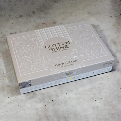 Постільна білизна бавовняна, сімейний розмір, Cotton Shine, Сіро-бежевий / Комплект постільної білизни / Бавовняна постіль