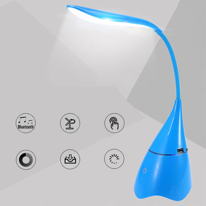 Настільна акумуляторна LED лампа 4,5 Вт, Bluetooth ( 20х10,7х10,2см) USB, Синя / Світлодіодна лампа / Сенсорна лампа