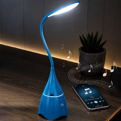 Настільна акумуляторна LED лампа 4,5 Вт, Bluetooth ( 20х10,7х10,2см) USB, Синя / Світлодіодна лампа / Сенсорна лампа