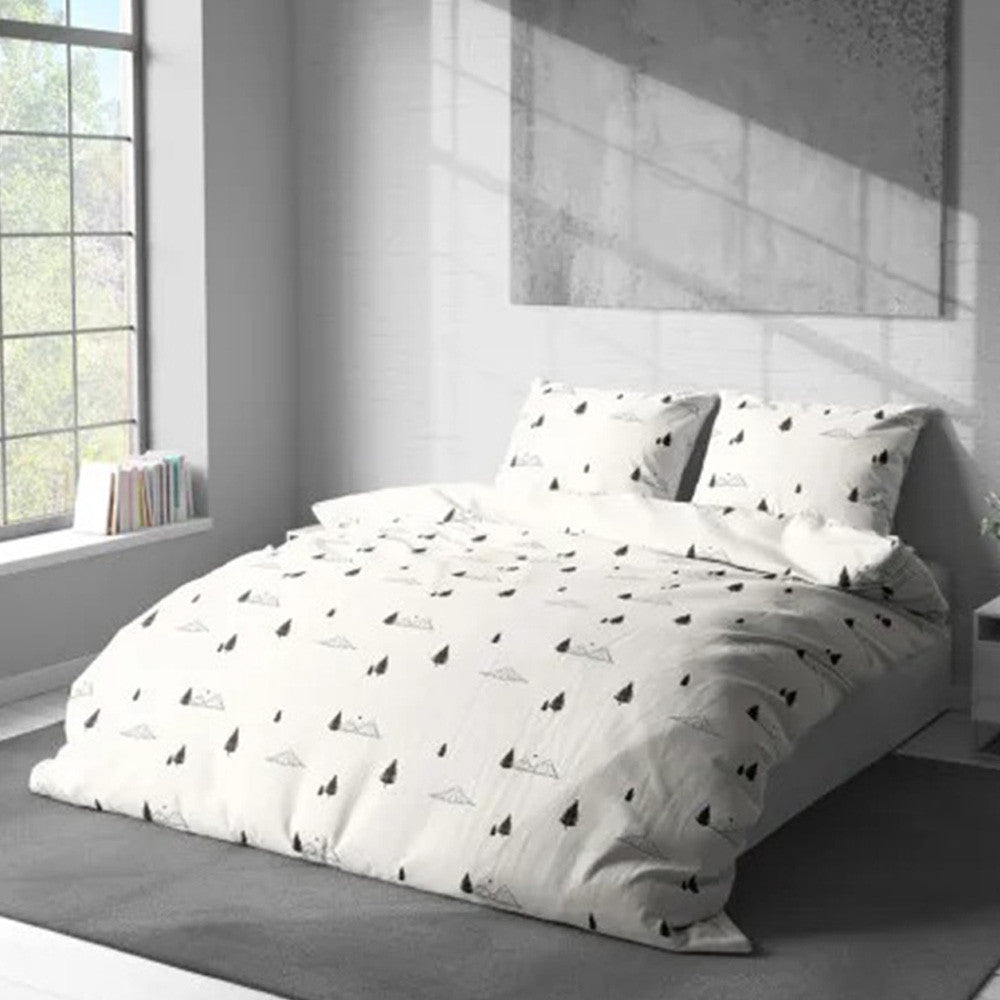 Постільна білизна Євро, поплін, 2 наволочки, LeLIT L-2064 / Двоспальна постільна білизна / Комплект постільної білизни