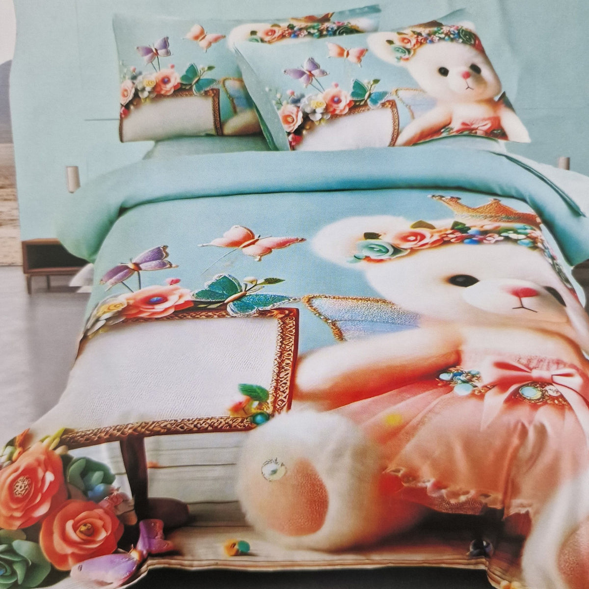 Дитяча постільна білизна півтораспальна з фланелі, Colorful Home / Комплект дитячої постільної білизни / Постіль для дівчинки