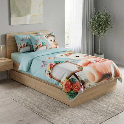Дитяча постільна білизна півтораспальна з фланелі, Colorful Home / Комплект дитячої постільної білизни / Постіль для дівчинки