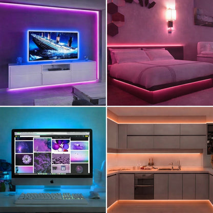 Світлодіодна стрічка, від USB і пульт, Rgb, Чорний / LED-стрічка для декору / Розумна RGB стрічка / Лед стрічка