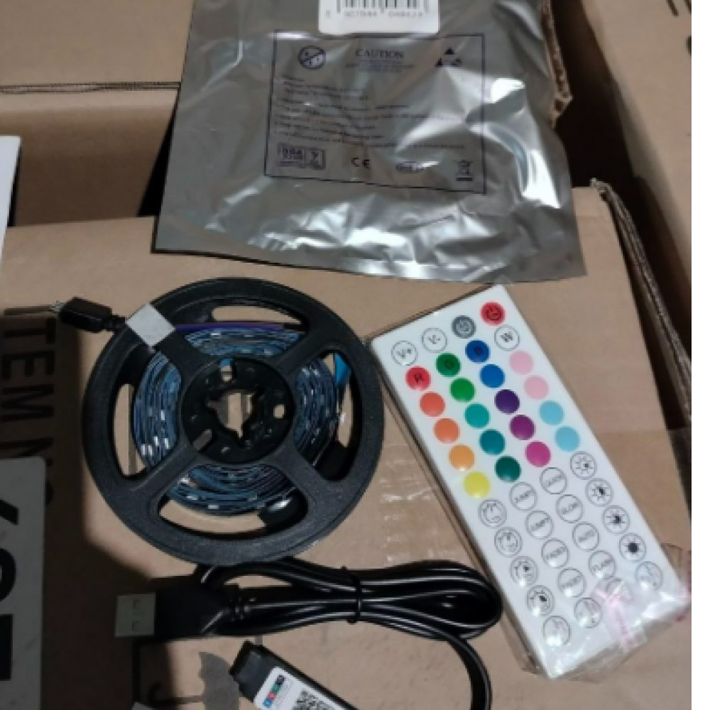 Світлодіодна стрічка, від USB і пульт, Rgb, Чорний / LED-стрічка для декору / Розумна RGB стрічка / Лед стрічка