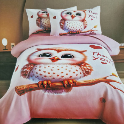 Дитяча постільна білизна півтораспальна, з фланелі, Colorful Home / Комплект постільної білизни для дівчинки / Дитяча постіль