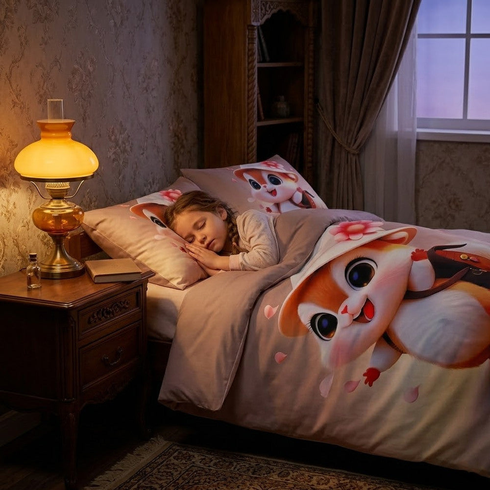 Дитяча постільна білизна півтораспальна, з фланелі, Colorful Home / Комплект постільної білизни для дівчинки / Дитияча постіль