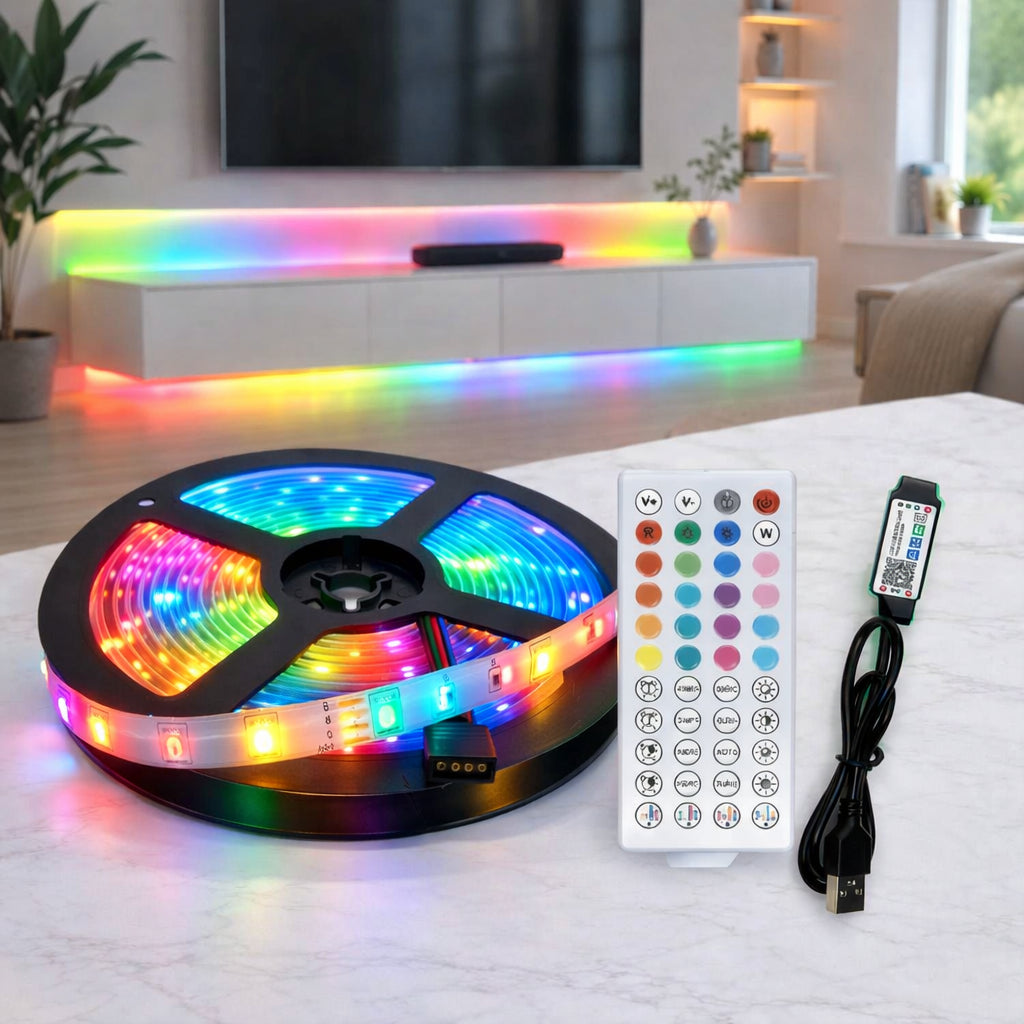 Світлодіодна стрічка, від USB і пульт, Rgb, Чорний / LED-стрічка для декору / Розумна RGB стрічка / Лед стрічка