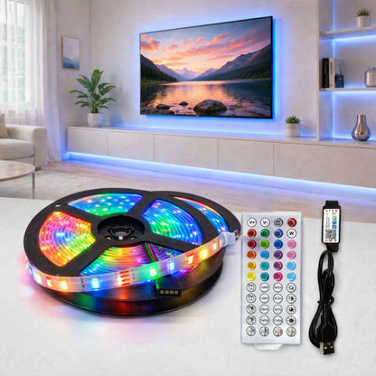 Світлодіодна стрічка, від USB і пульт, Rgb, Чорний / LED-стрічка для декору / Розумна RGB стрічка / Лед стрічка