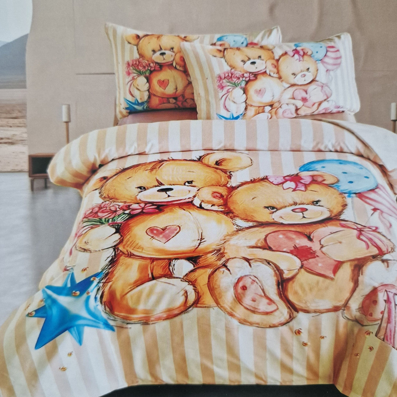 Підліткова постільна білизна полуторна, з фланелі, Colorful Home / Полуторний комплект постелі / Дитяча постільна білизна