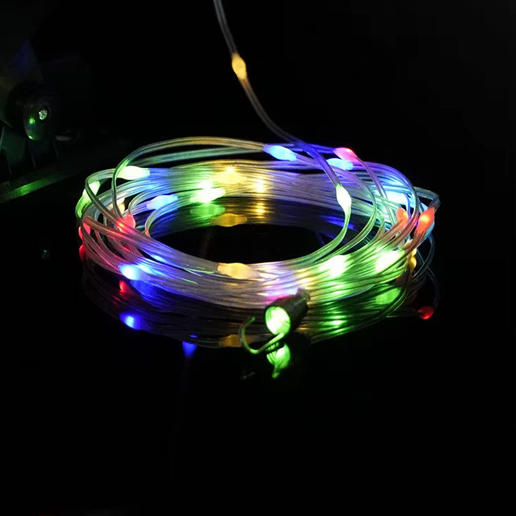 Автономний садовий ліхтар на кліпсі 2в1 з гірляндою 100 LED на сонячній батареї, CH-018A, Чорний / Сонячний ліхтар з гірляндою