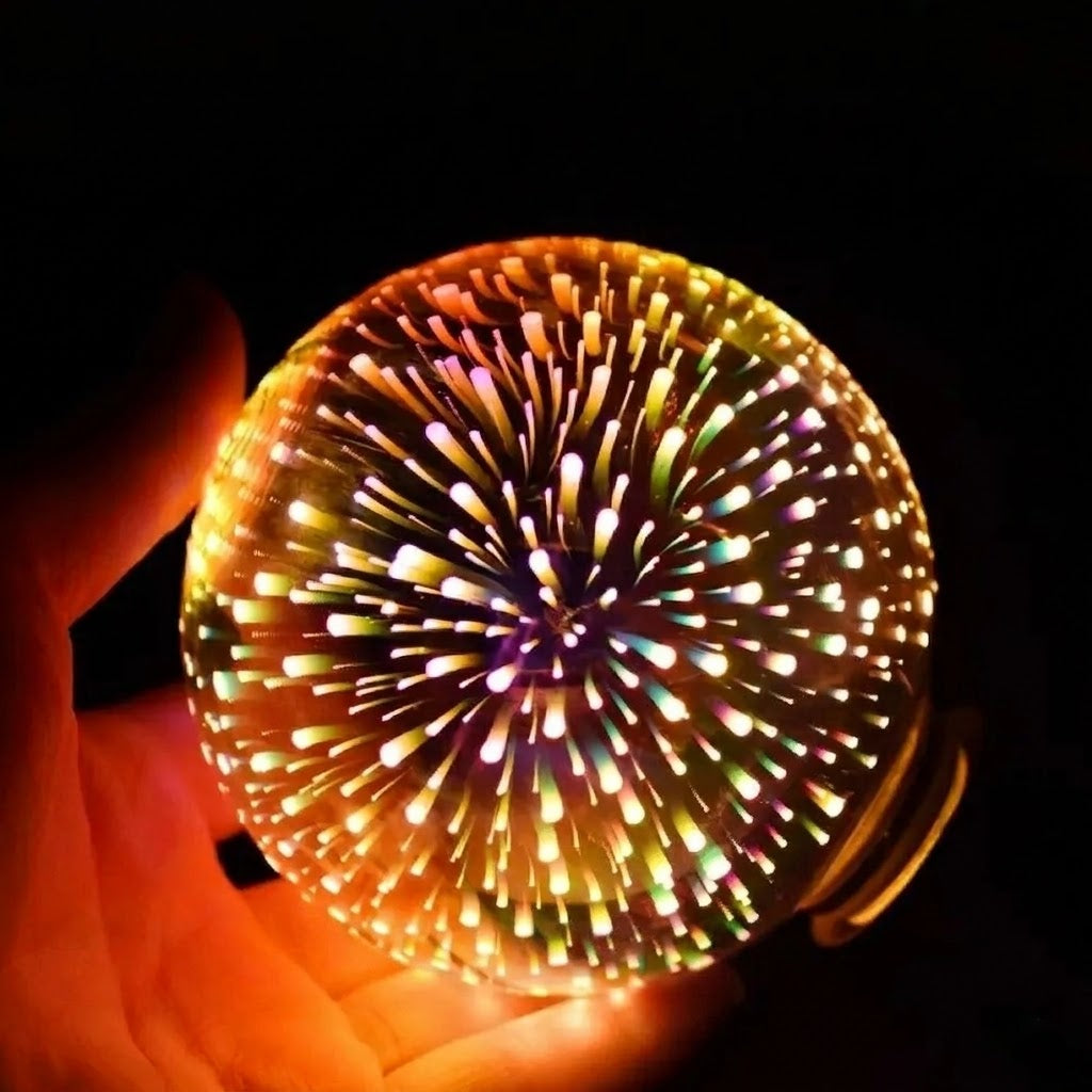 Лампочка 3D Феєрверк Е27, 4 Вт, C80-3D, Срібляста / Декоративна лед лампочка / Світлодіодна лампа в патрон