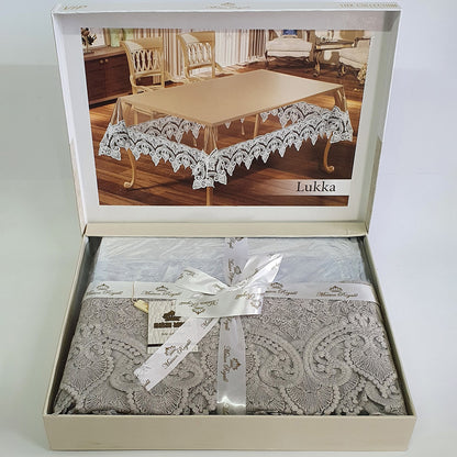Силіконова скатертина з мереживом, 220х160см, Maison Royale Lukka, / Святкова скатертина / Скатертина на стіл