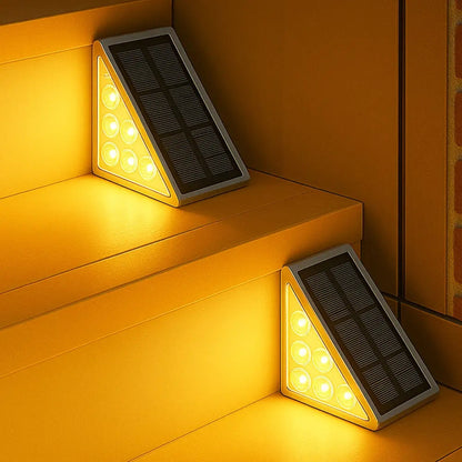 6 шт Вуличний світильник на сонячній батареї 13 LED, Прозорий / Кутовий світильник на сходи / Ступінчасті світильники