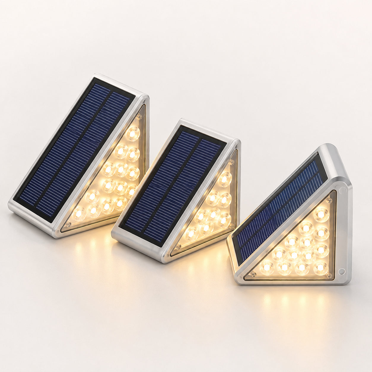 6 шт Вуличний світильник на сонячній батареї 13 LED, Прозорий / Кутовий світильник на сходи / Ступінчасті світильники
