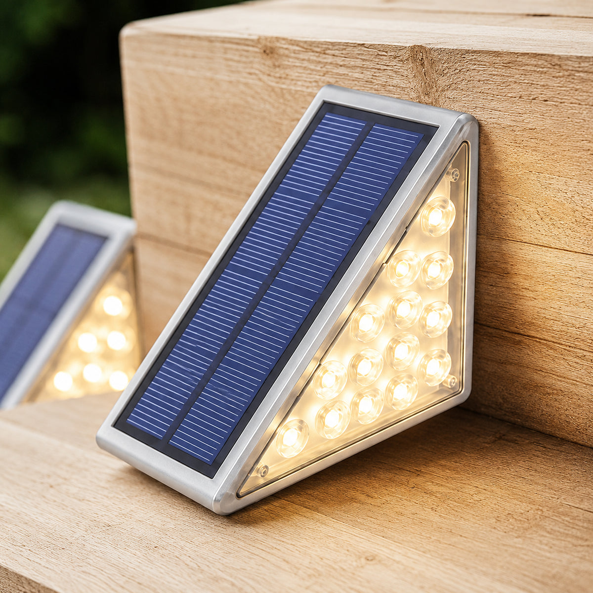 6 шт Вуличний світильник на сонячній батареї 13 LED, Прозорий / Кутовий світильник на сходи / Ступінчасті світильники