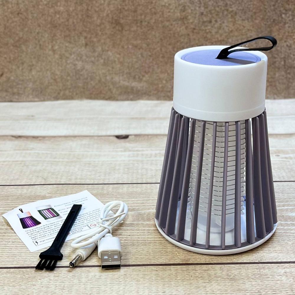 Антимоскітна лампа від комарів, від USB, 12х8,5см, Electronic shock, Зелена, Білий / Електрична пастка-знищувач комах