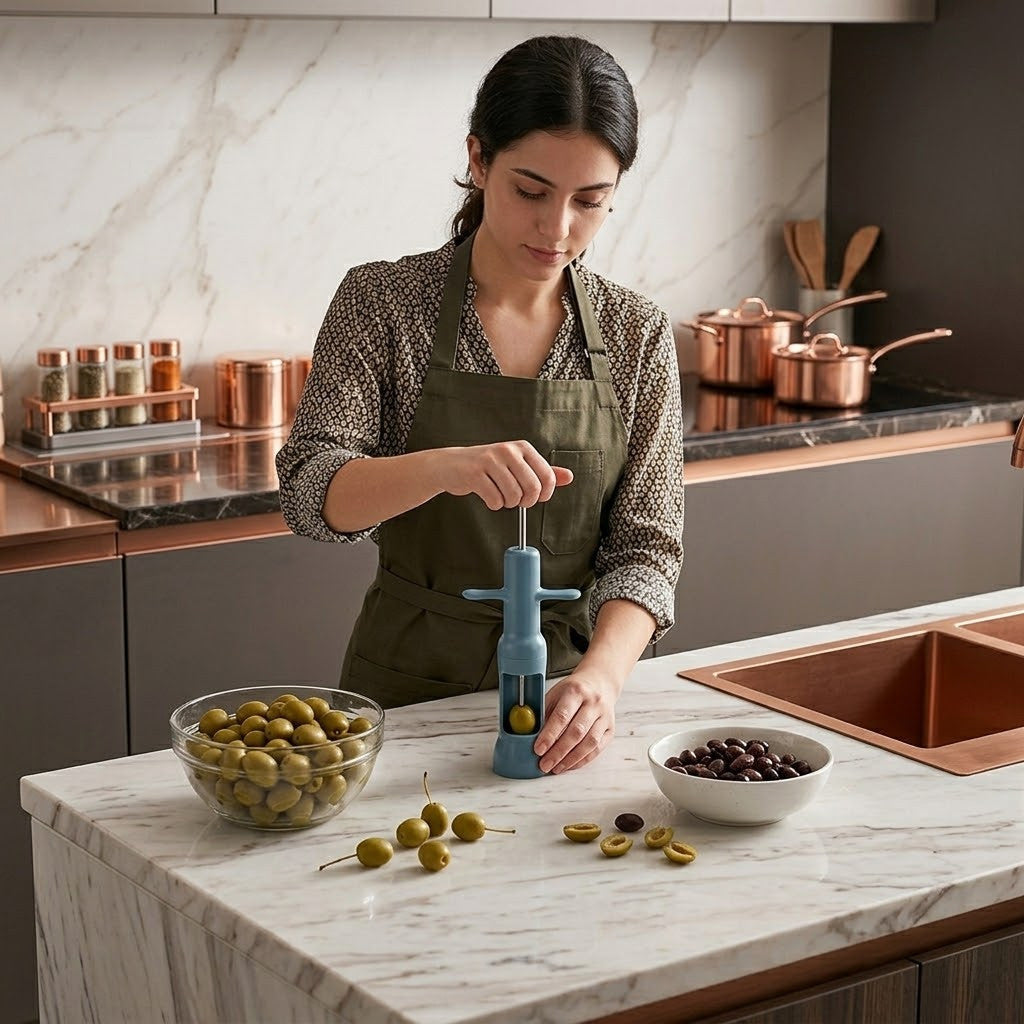 Машинка для видалення кісточок з ягід, VELEKA-851, Салатний / Відділювач кісточок з вишні / Прилад для видалення кісточок