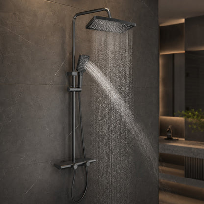 Душова система зі змішувачем Faucet CR-25HT030, Графіт /  Тропічний душ для душової кабіни та ванної / Душова панель