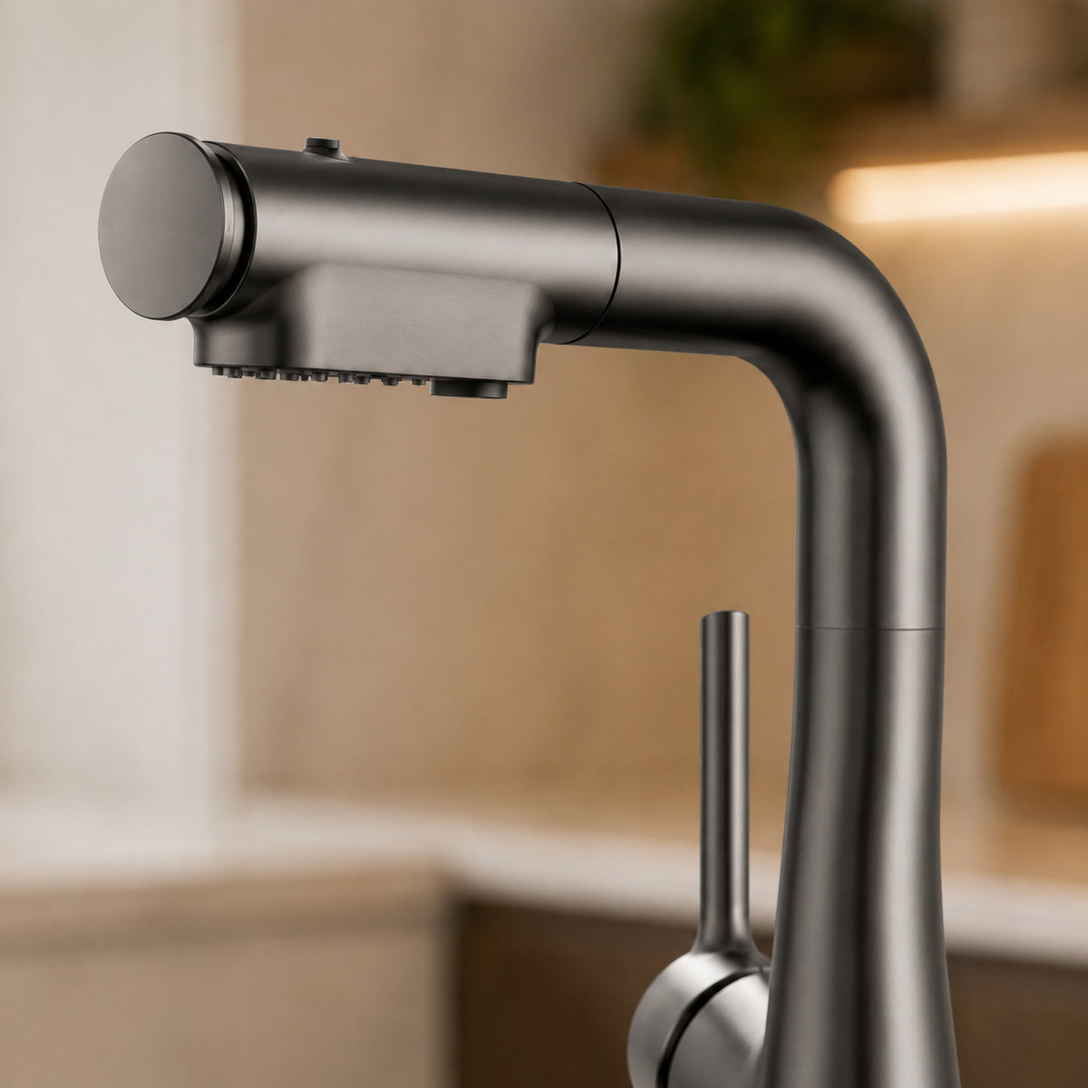 Змішувач для кухні з висувним виливом, 360°, Faucet CR-8429, Чорний / Кран на кухонну мийку / Висувний змішувач для мийки