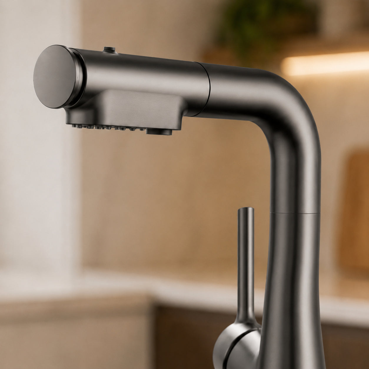 Змішувач для кухні з висувним виливом, 360°, Faucet CR-8429, Чорний / Кран на кухонну мийку / Висувний змішувач для мийки