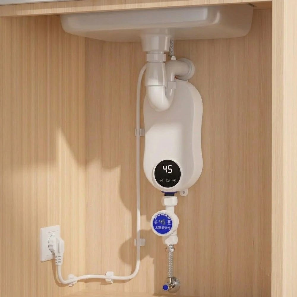 Настінний проточний водонагрівач із душем, 5,5кВт, Electric water heater RYK-007, Білий / Електричний водонагрівач / Бойлер