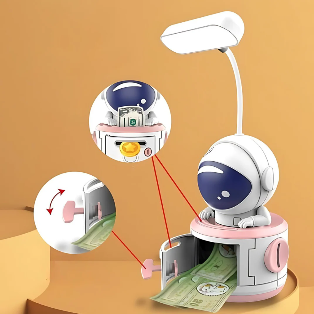 Настільна лампа LED Mini Lamp Space зі стругачкою для олівців і скарбницею, / Лампа-нічник / Світильник для дітей