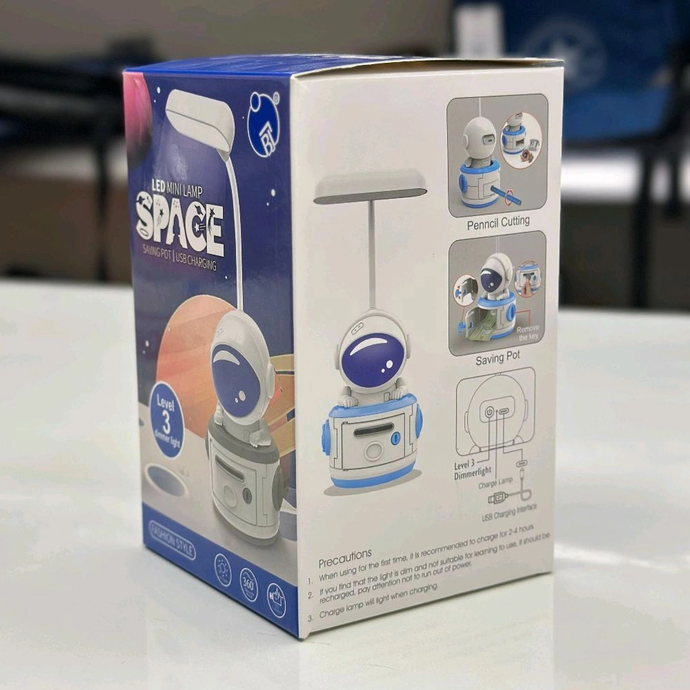 Настільна лампа LED Mini Lamp Space зі стругачкою для олівців і скарбницею, / Лампа-нічник / Світильник для дітей