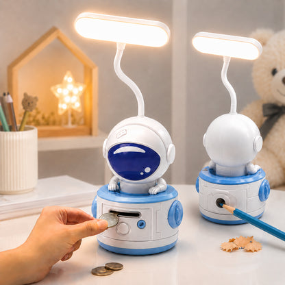Настільна лампа LED Mini Lamp Space зі стругачкою для олівців і скарбницею, / Лампа-нічник / Світильник для дітей