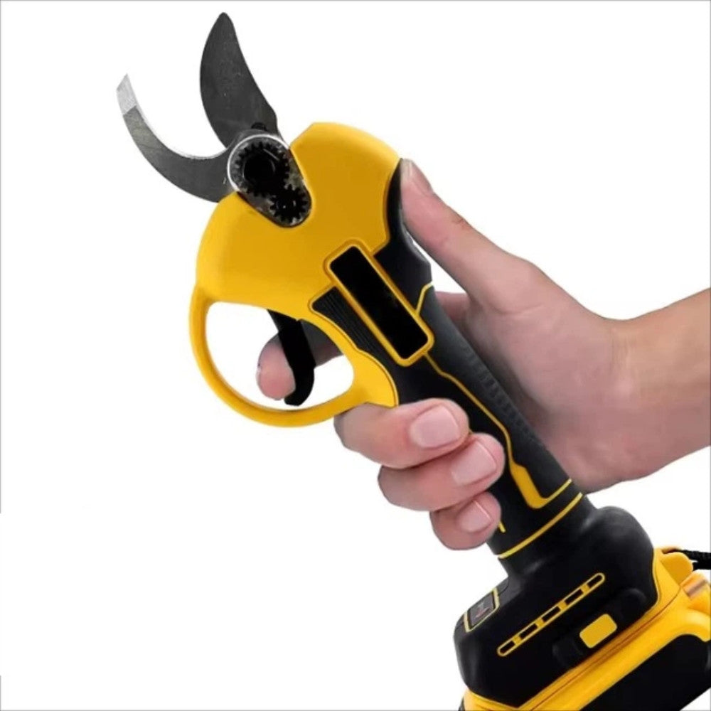 Секатор акумуляторний в кейсі, 2 АКБ, 64V, Жовтий / Електричні садові ножиці / Секатор садовий / Секатор для обрізки гілок