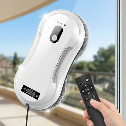 Робот для миття вікон з авторозпилювачем, пультом і насадками, Білий / Робот мийник вікон / Робот пилосос для вікон