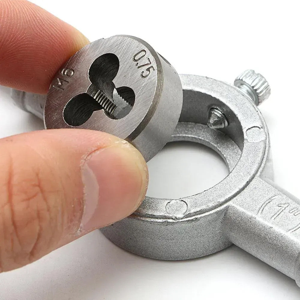 Набір мітчиків та плашок 20 шт, в кейсі, Сріблястий / Сталеві плашки та мітчики / Плашки для нарізування різьби