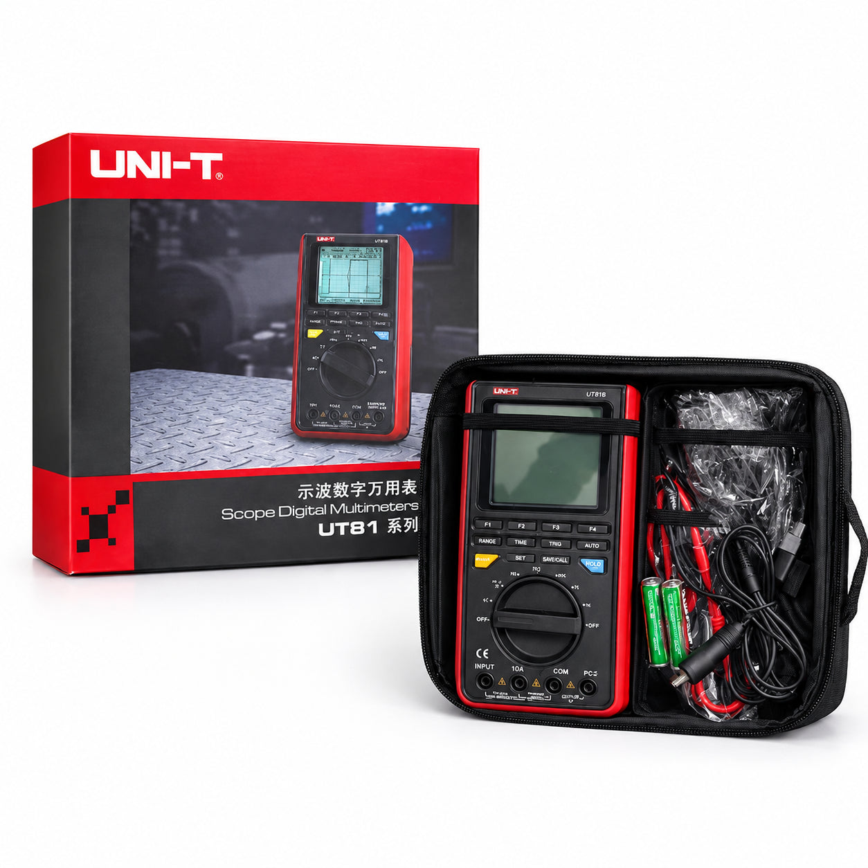 Цифровий осцилограф-мультиметр, 8 МГц, 40 МС/с, USB, UNI-T UT81B, Чорний / Портативний скопметр / Вимірювач струму та напруги