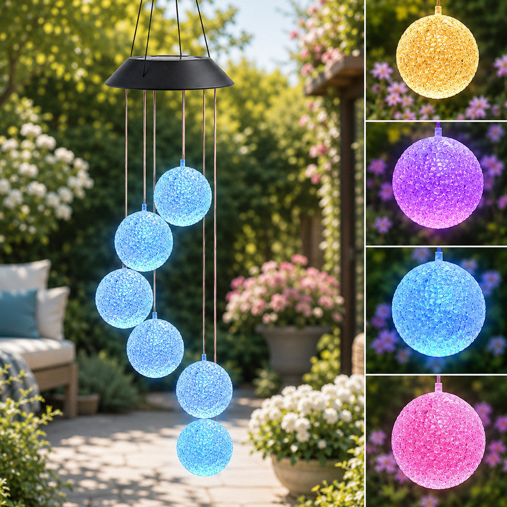 2шт Садова підвісна лампа на сонячній батареї 72см, 6 LED, RGB / Декоративний ліхтар для саду / Садовий світильник кульки