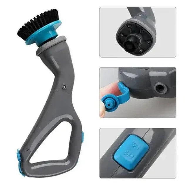 Електрична щітка для прибирання з 4 насадками, Hurricane Muscle Scrubber / Бездротова електрощітка для чищення