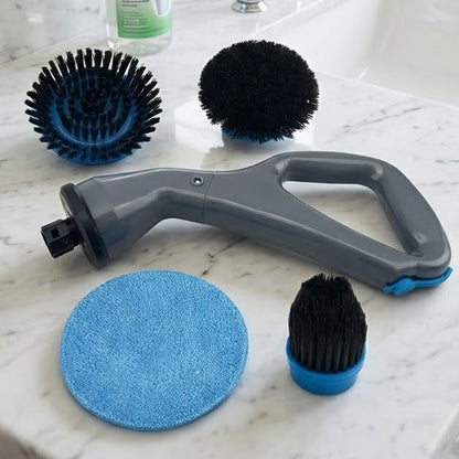 Електрична щітка для прибирання з 4 насадками, Hurricane Muscle Scrubber / Бездротова електрощітка для чищення