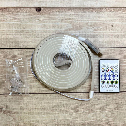 Набір 2шт Неонова стрічка 5м, від USB, з Bluetooth та пультом / Світлодіодна підсвітка в кімнату / Гнучкий неон