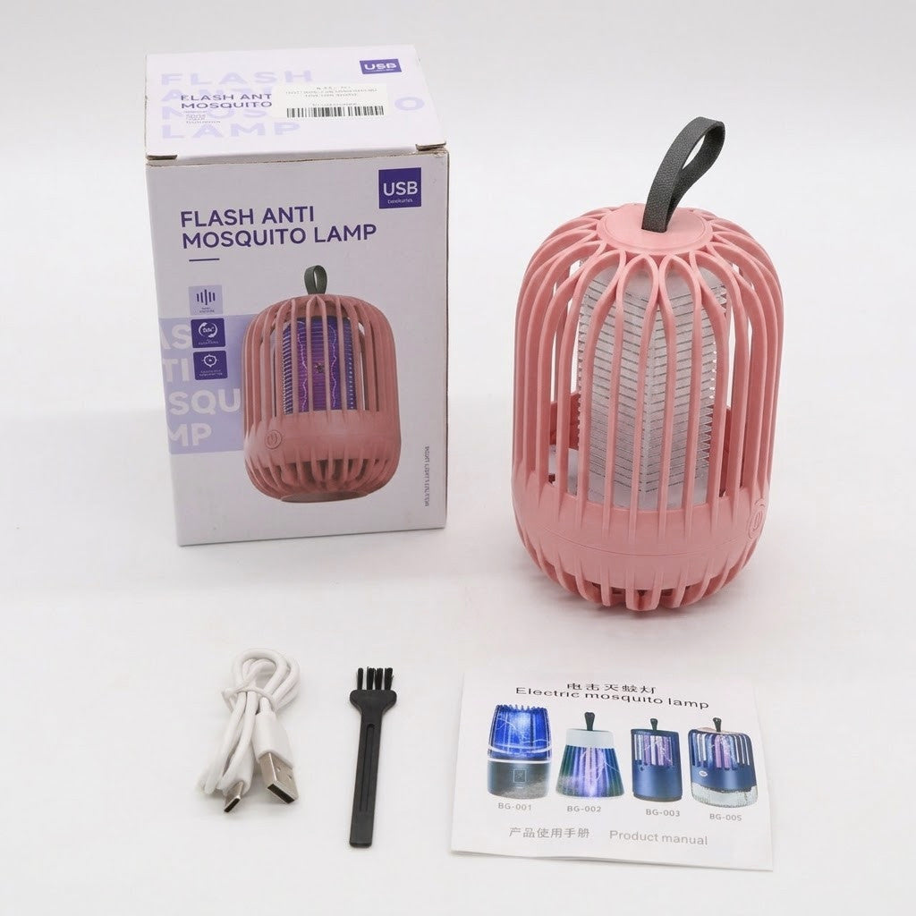 Лампа пастка для комарів і комах, від USB, BG-004, Сіра / Електричний знищувач комарів / Лампа від комарів