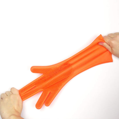 Рукавички для кухні Kitchen Gloves, Помаранчеві / Силіконові рукавички для миття посуду